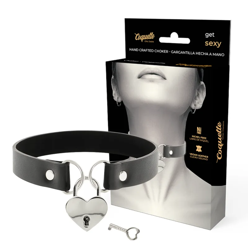 COQUETTE CHIC DESIRE - VEGAN LEDEREN KETTING HART ACCESSOIRE MET SLEUTEL