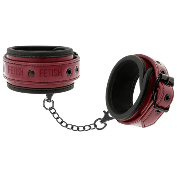 FETISH SUBMISSIVE DARK ROOM - NEOPREEN VOERING VEGAN LEDEREN ENKEL MANCHETTEN