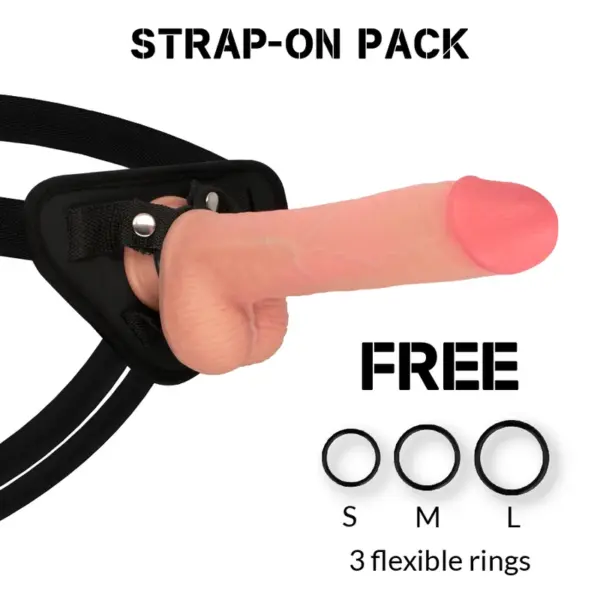 ROCKARMY - HARNAS + VLOEIBARE SILICONEN DILDO PREMIUM KINGCOBRA 24 CM -OF- 4.77 CM