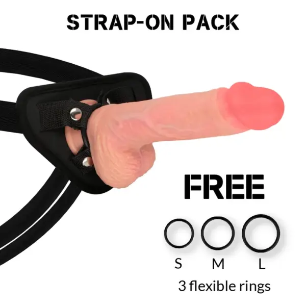 ROCKARMY - HARNAS + VLOEIBARE SILICONEN DILDO PREMIUM SPITFIRE 21 CM -OF- 4.62 CM