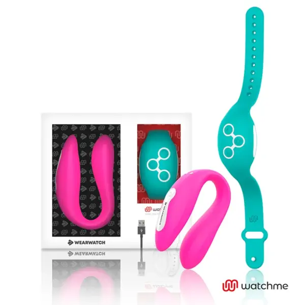WEARWATCH - DUBBELE TECHNOLOGIE VIBRATOR WATCHME FUCHSIA / AQUAMARIJN