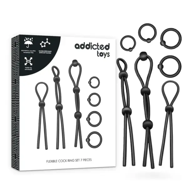 ADDICTED TOYS - KIT VAN 7 FLEXIBELE SILICONEN RINGEN