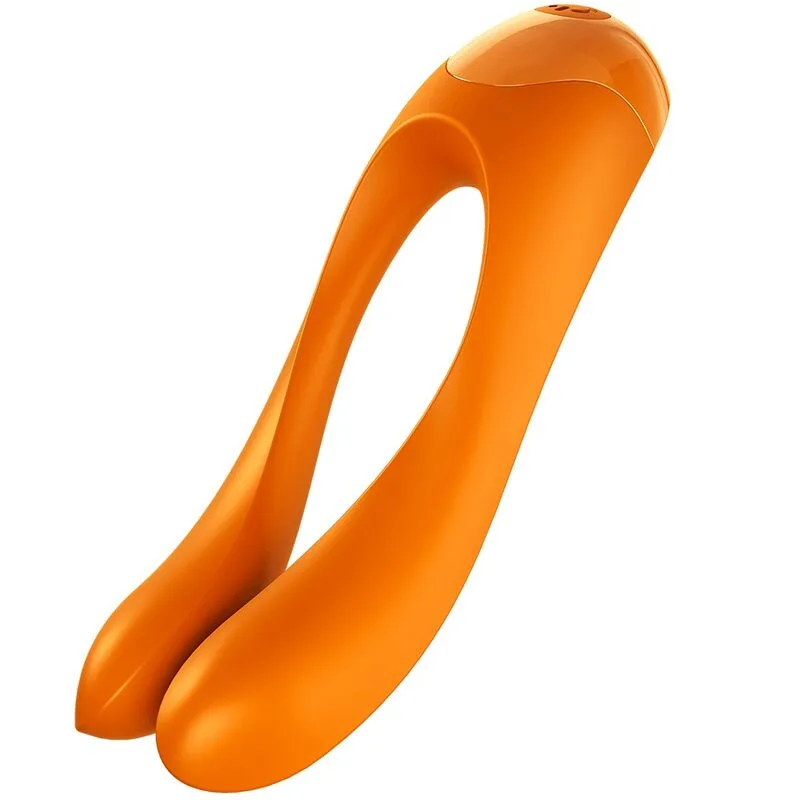 SATISFYER - SNOEPRIET ORANJE VINGERVIBRATOR