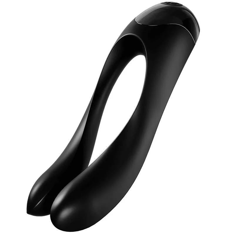 SATISFYER - ZWARTE VINGERVIBRATOR MET ZUIVELSTOK