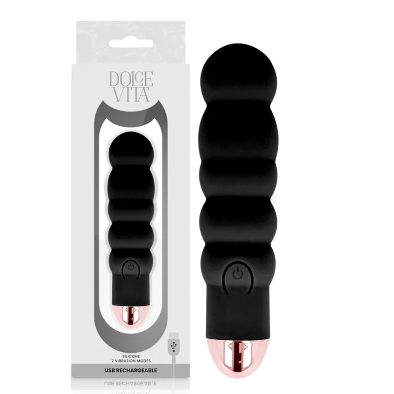 DOLCE VITA - ZES ZWARTE 7 SNELHEDEN OPLAADBARE VIBRATOR