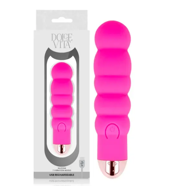 DOLCE VITA - ZES ROZE 7 SNELHEDEN OPLAADBARE VIBRATOR