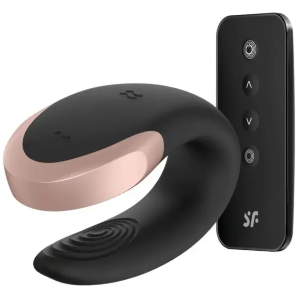 SATISFYER - DOUBLE LOVE APP VIBRATOR VOOR KOPPELS LUXE ZWART