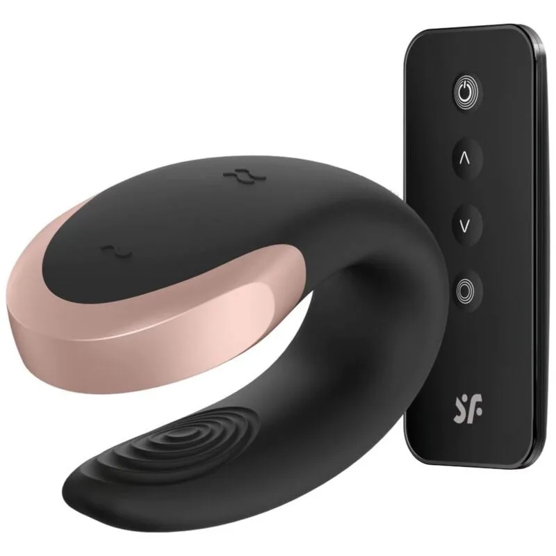SATISFYER - DOUBLE LOVE APP VIBRATOR VOOR KOPPELS LUXE ZWART