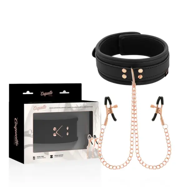 COQUETTE CHIC DESIRE - FANTASIE KETTING MET NEOPREEN GEVOERDE TEPELKLEMMEN