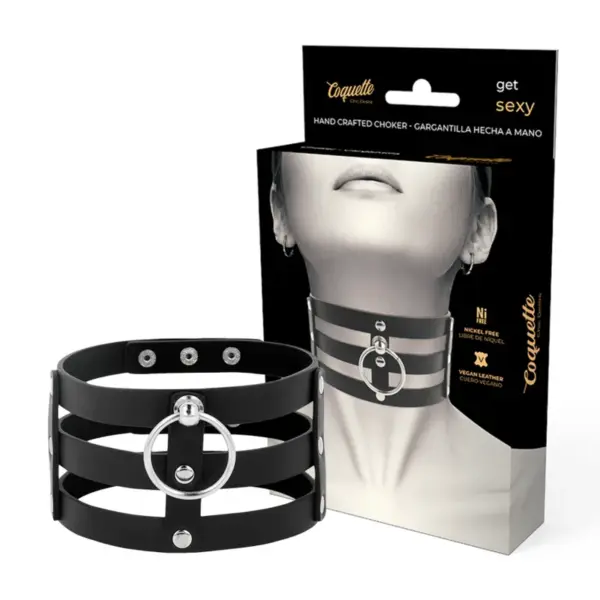 COQUETTE CHIC DESIRE - VEGAN LEDEREN CHOKER IN FETISH-STIJL