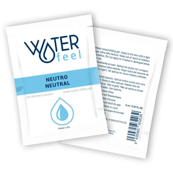 WATERFEEL - NEUTRALE WATERGEBASEERDE GLIJGEL 6 ML