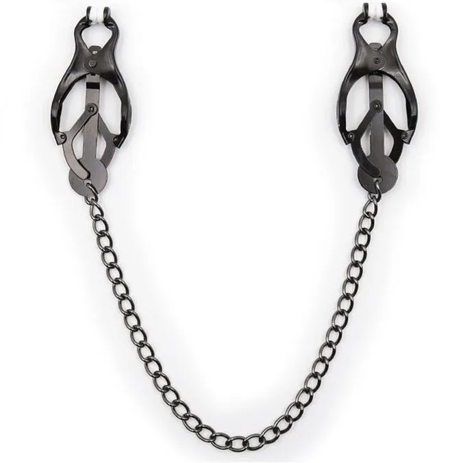 OHMAMA FETISH - JAPANSE TEPELKLEMMEN MET ZWARTE KETTING