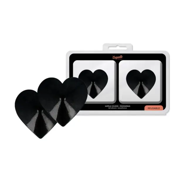 COQUETTE CHIC DESIRE - ZWARTE HARTEN METALEN TEPELBEKLEDING