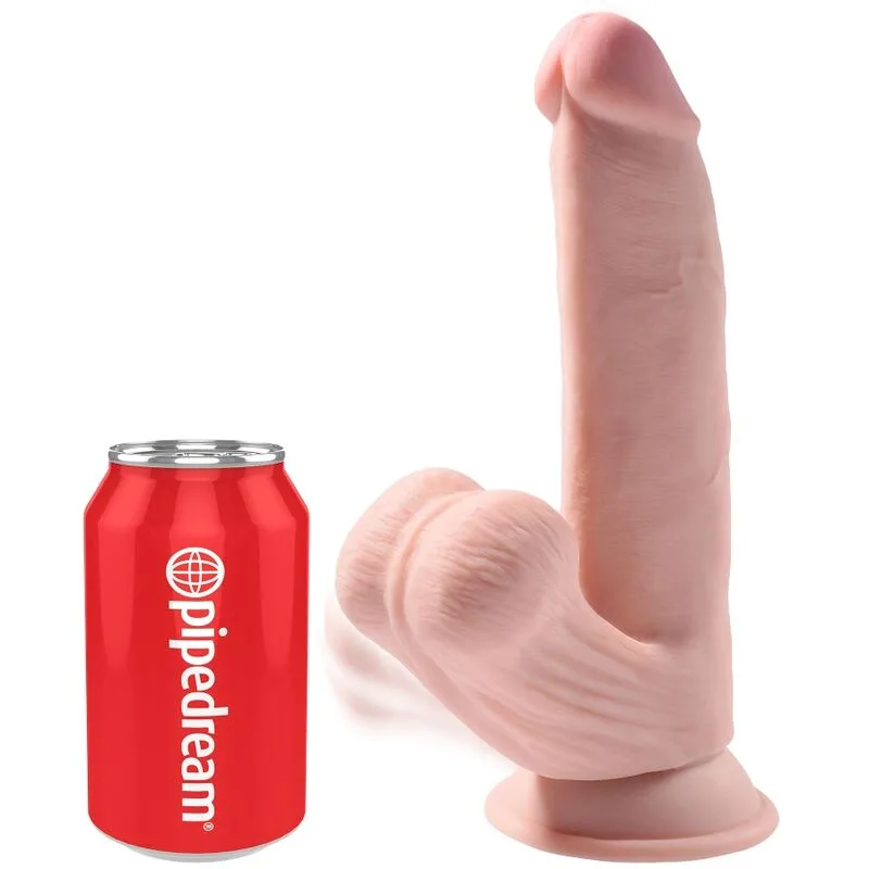 KING COCK - PLUS 3D DILDO SWINGING BALLEN 24,5 CM NATUURLIJK