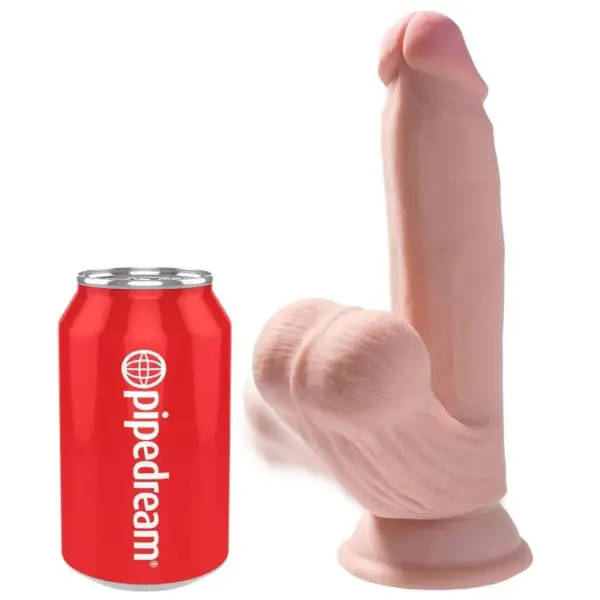 KING COCK - PLUS 3D DILDO SWINGING BALLEN 15,2 CM NATUURLIJK
