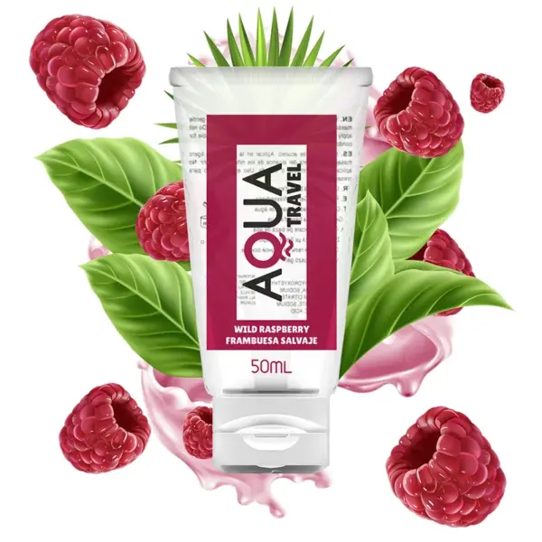 AQUA TRAVEL - WATERGEBASEERD GLIJMIDDEL MET WILDE FRAMBOZENSMAAK - 50 ML