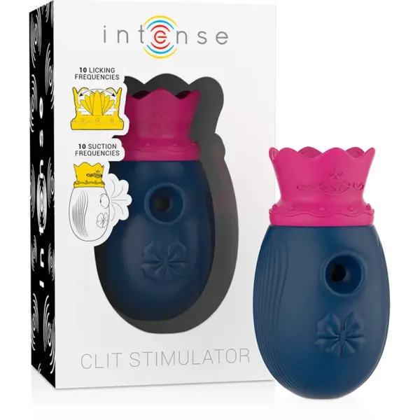INTENSE - CLITORIS STIMULATOR 10 ZUIG- EN LIKSTANDEN - BLAUW