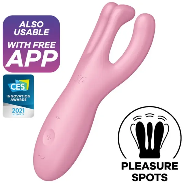 SATISFYER - THREESOME 4 VIBRATOR APP ROZE