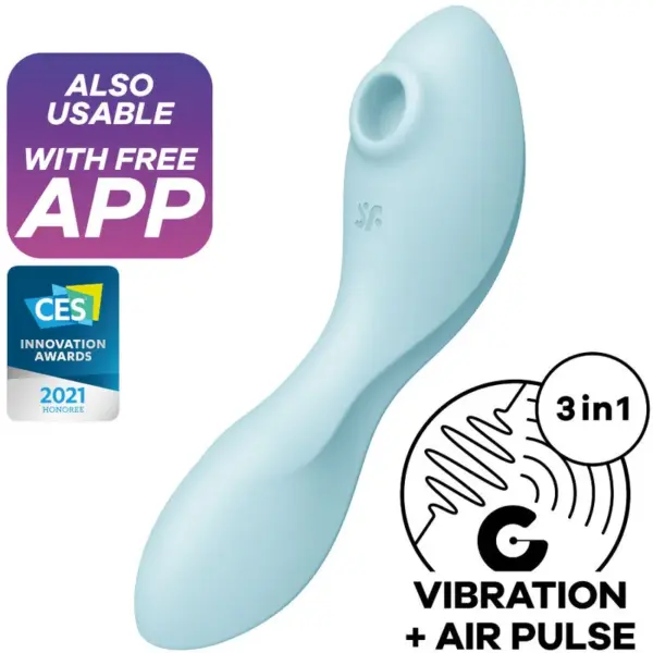 SATISFYER - CURVY TRINITY 5 STIMULATOR EN VIBRATOR APP BLAUW