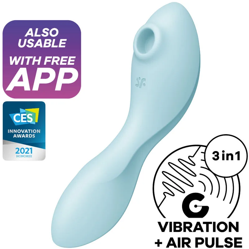 SATISFYER - CURVY TRINITY 5 STIMULATOR EN VIBRATOR APP BLAUW