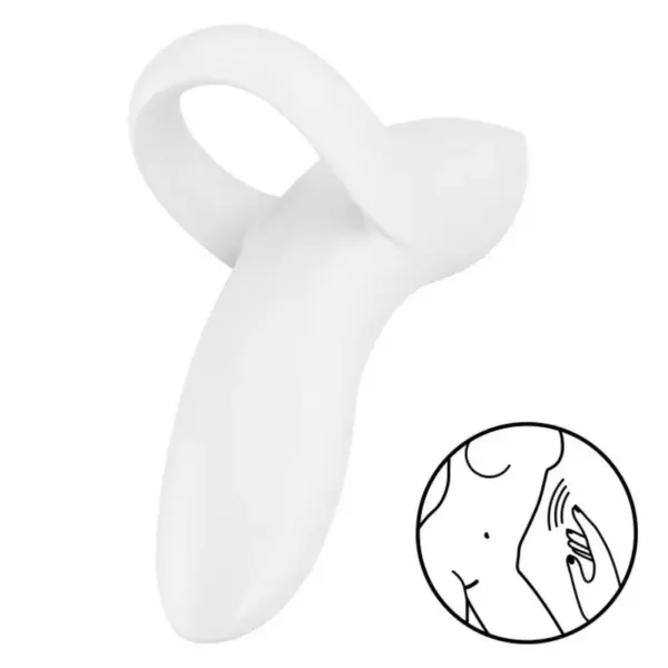 SATISFYER - BOLD LOVER VIBRERENDE VINGERHOEDJE WIT