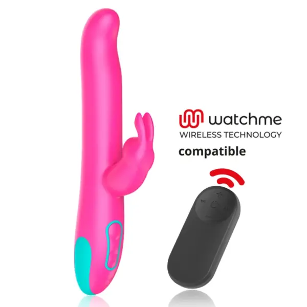 HAPPY LOKY - PLUTO RABBIT VIBRATOR & ROTATOR + WATCHME-AFSTANDSBEDIENING