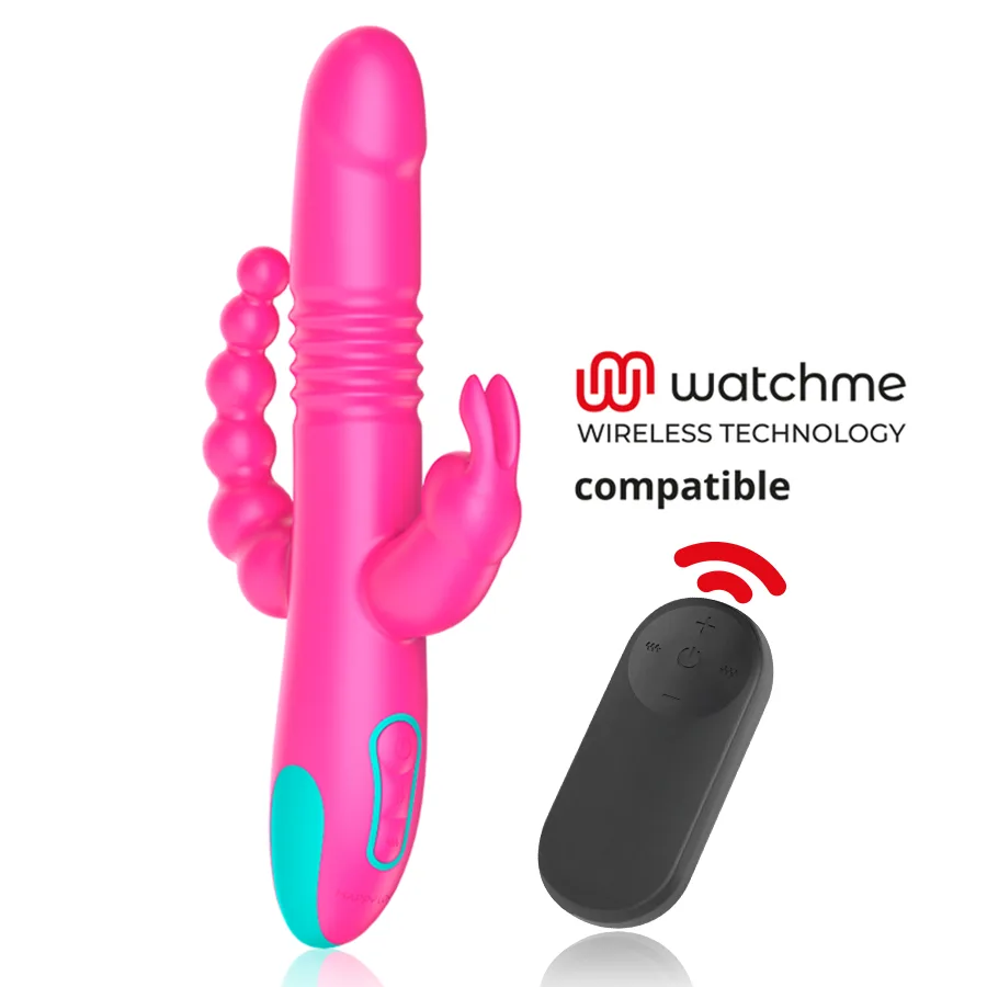 HAPPY LOKY - DONALD DRIEVOUDIGE STIMULATIE: ANAAL, G-PUNT & CLITORIS + WATCHME-AFSTANDSBEDIENING