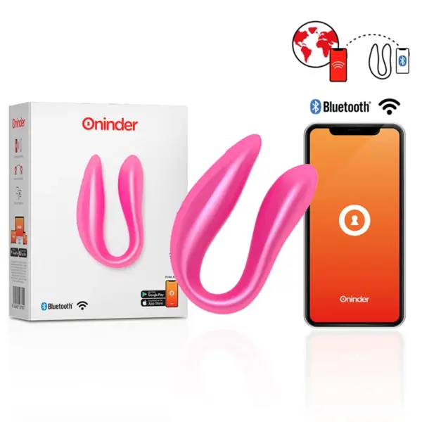ONINDER - LISBON PINK G-SPOT & CLITORIS STIMULATOR - GRATIS ROZE APP