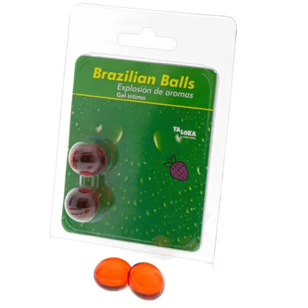 TALOKA - BRAZILIAANSE BALLEN AARDBEI INTIEME GEL 2 BALLEN