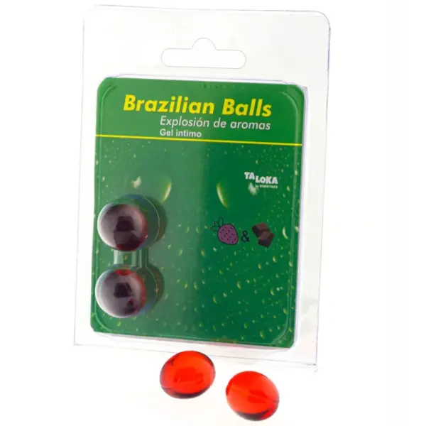TALOKA - BRAZILIAANSE BALLEN INTIMATE GEL AARDBEI & CHOCOLADE 2 BALLEN