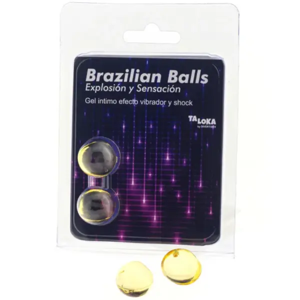 TALOKA - BRAZILIAANSE BALLEN SPANNENDE GEL VIBRATIE EN SCHOKEFFECT 2 BALLEN