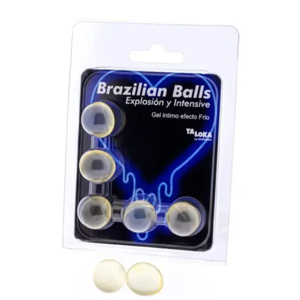 TALOKA - BRAZILIAANSE BALLEN SPANNENDE GEL KOUD EFFECT EN VIBRATIE 5 BALLEN