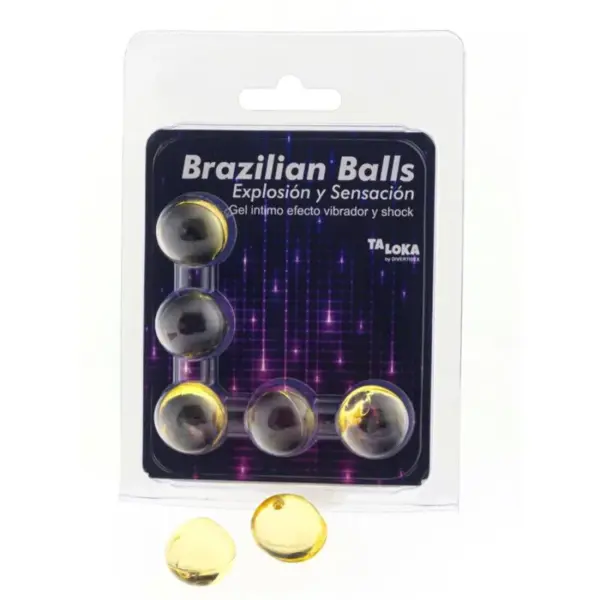 TALOKA - BRAZILIAANSE BALLEN SPANNENDE GEL VIBRATIE EN SCHOKEFFECT 5 BALLEN