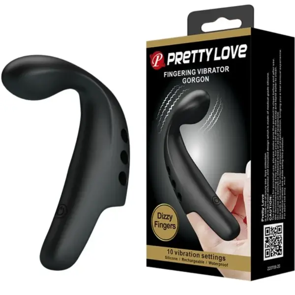 PRETTY LOVE - GORGON VIBRERENDE VINGERHOED ZWART