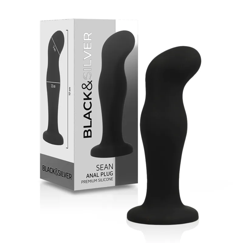 BLACK&SILVER - SEAN PREMIUM SILICONEN ANAAL PLUG ZWART