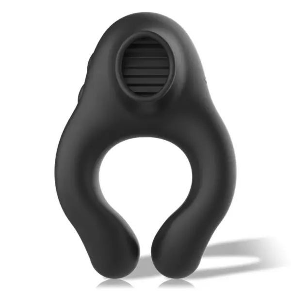 BLACK&SILVER - OPLAADBARE 3 MOTOR SILICONEN VIBRATIERING ZWART