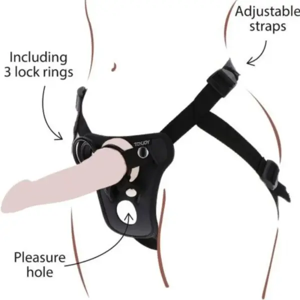 GET REAL - STRAP-ON PLEZIERHARNAS ZWART
