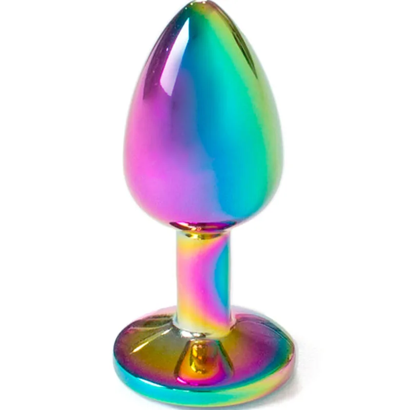 SECRETPLAY - MULTICOLOR METALEN BUTT PLUG MAAT S 7 CM