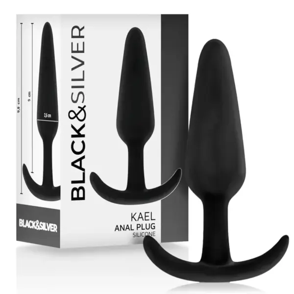 BLACK&SILVER - KAEL SILICONEN ANAAL PLUG MET MEDIUM HANDVAT