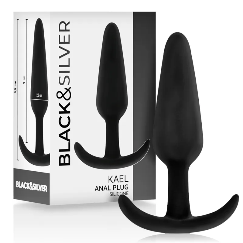 BLACK&SILVER - KAEL SILICONEN ANAAL PLUG MET MEDIUM HANDVAT