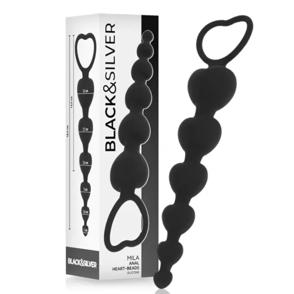 BLACK&SILVER - MILA ANALE KETTING VAN HARTEN 18 CM
