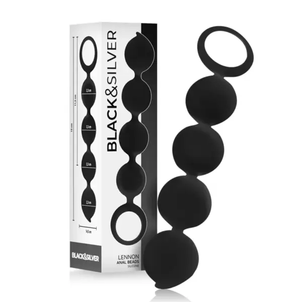 BLACK&SILVER - LENNON ROSARIO ANAAL 4 SILICONEN BOLLETJES 15 CM