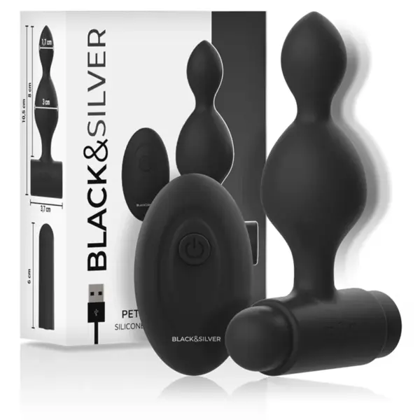 BLACK&SILVER - TUCKER KLEINE SILICONEN ANAAL PLUG AFSTANDSBEDIENING
