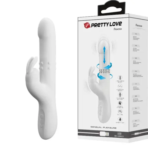 PRETTY LOVE - REESE VIBRATOR MET ROTERENDE ZILVER