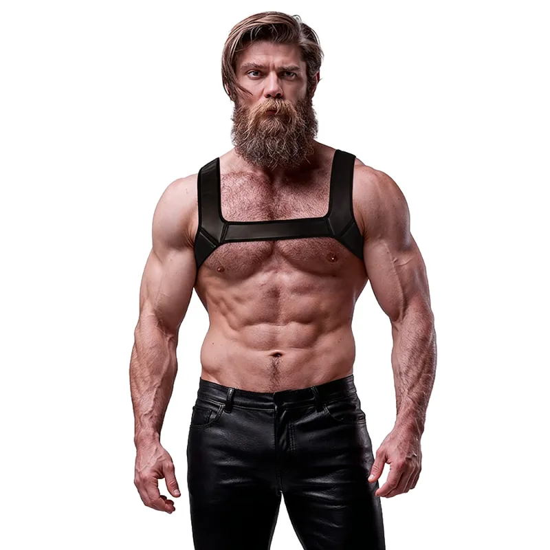 FETISH SUBMISSIVE ATTITUDE - MANNEN NEOPREEN BORSTHARNAS MAAT L
