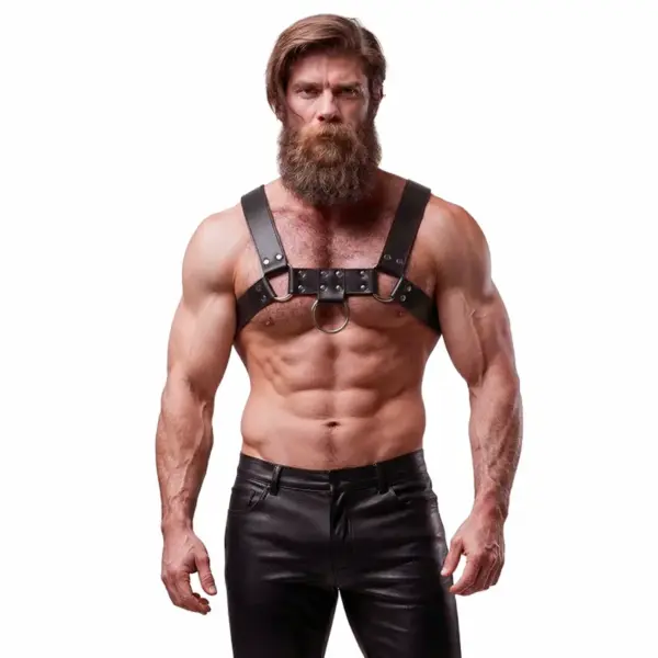 FETISH SUBMISSIVE ATTITUDE - ECO-LEDEREN BORSTHARNAS VOOR MANNEN