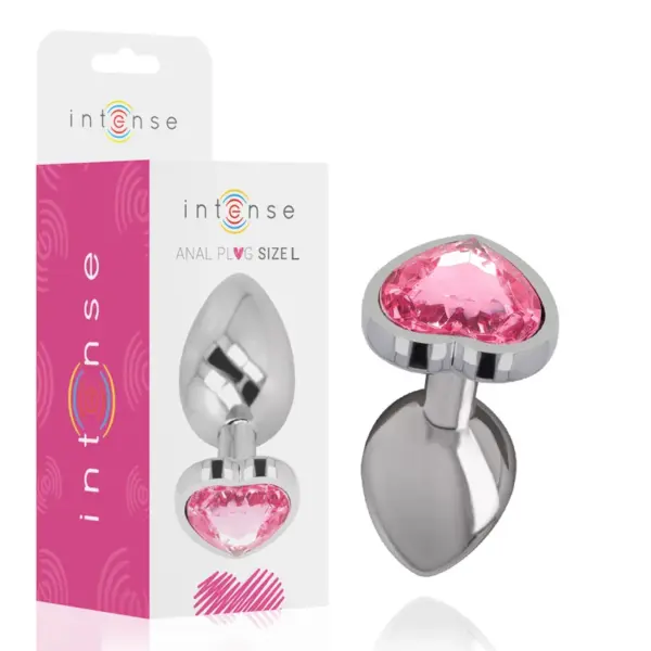 INTENSE - ROZE HART ALUMINIUM METALEN ANAAL PLUG MAAT L