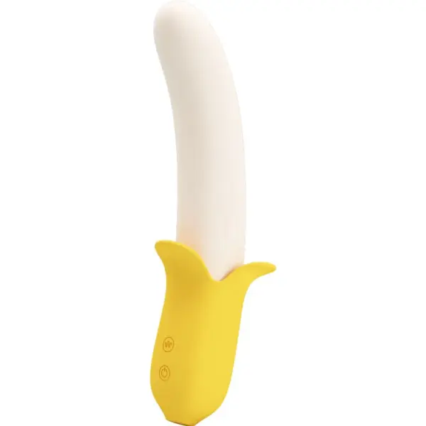 PRETTY LOVE - BANANA GEEK SUPER POWER 7 VIBRATIES OP EN NEER SILICONEN ZWART