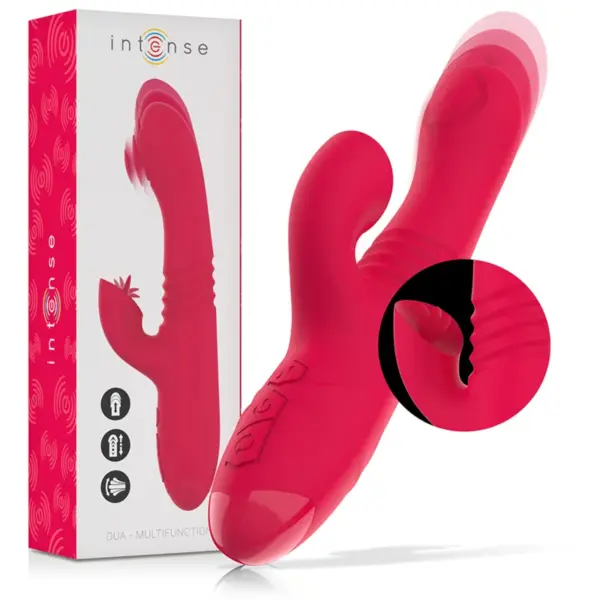 INTENSE - DUA OPLAADBARE MULTIFUNCTIONELE VIBRATOR OP & NEER MET RODE TONG
