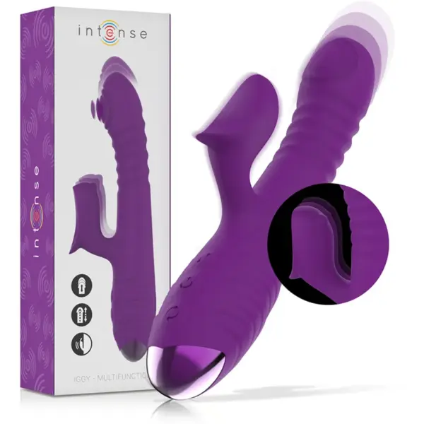 INTENSE - IGGY OPLAADBARE MULTIFUNCTIONELE VIBRATOR UP & DOWN MET PAARSE CLITORIS STIMULATOR